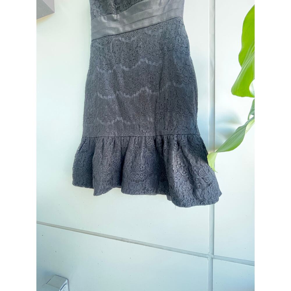 WHITE HOUSE BLACK MARKET whbm black lace strapless flared cocktail dress - Picture 5 of 9